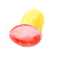 Decorative easter egg. Hand drawn watercolor illustration isolated on white background