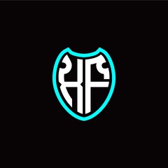 Initial X F letter with shield modern style logo template vector