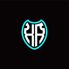 Initial X R letter with shield modern style logo template vector