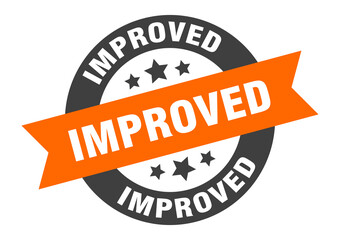 Obraz premium improved sign. round ribbon sticker. isolated tag