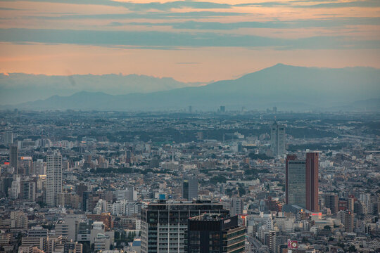 渋谷スカイからの夕日 © 黒水 雪那