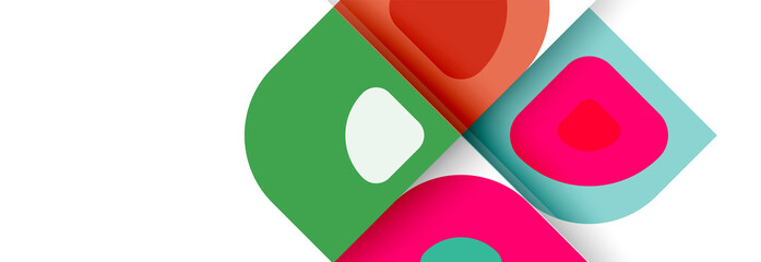 Fototapeta premium Set of vector modern geometric abstract backgrounds with repeating abstract round shapes patterns and shadow effects