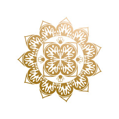 gradient floral mandala or decoration oriental on white background