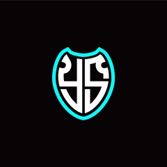 Initial Y S letter with shield modern style logo template vector
