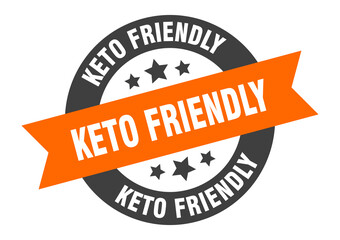 Fototapeta premium keto friendly sign. round ribbon sticker. isolated tag