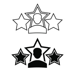 Celebrity icon vector set. achievement illustration sign collection. famous symbol.