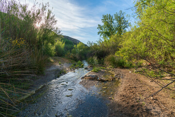 water flowing down the river in southern Spain