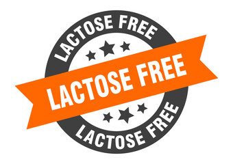 Fototapeta premium lactose free sign. round ribbon sticker. isolated tag