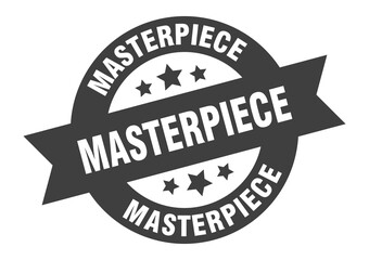 Obraz premium masterpiece sign. round ribbon sticker. isolated tag