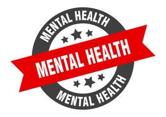 Fototapeta premium mental health sign. round ribbon sticker. isolated tag