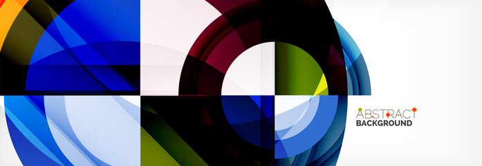 Obraz premium Round shapes, triangles and circles. Modern abstract background