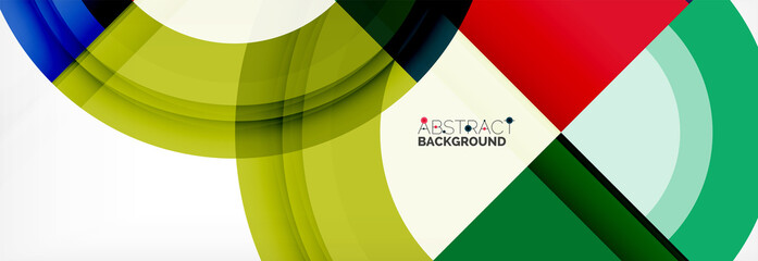 Obraz premium Round shapes, triangles and circles. Modern abstract background