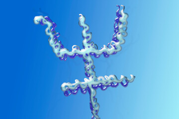 Obraz premium Astrological symbol of the planet neptune in a horoscope