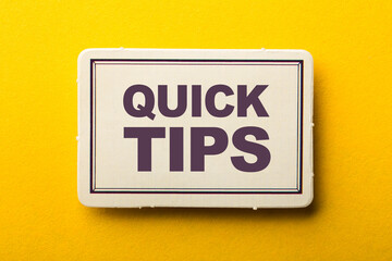 Quice Tips Frame Label On Yellow Background