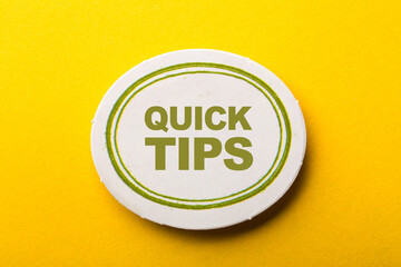 Quice Tips Frame Label On Yellow Background