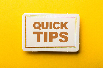 Quice Tips Frame Label On Yellow Background