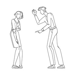 Man Screaming On Guilty Sadness Young Woman Vector