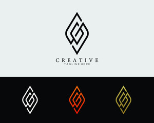 letter G and S design logo template  modern creative elegant