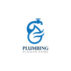 Plumbing service Logo Template Design Concept, Creative Symbol, Icon