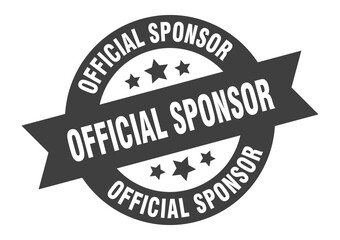 official sponsor sign. round ribbon sticker. isolated tag