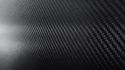 Carbon fiber background. Dark with lighting. 3D rendering