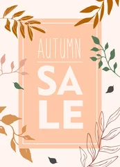 Peel and stick wall murals Retro sign autumn sale sign
