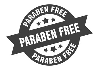 Fototapeta premium paraben free sign. round ribbon sticker. isolated tag