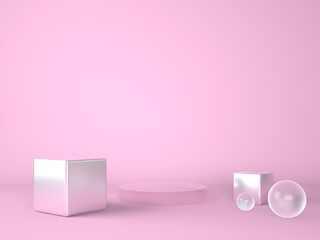 Product podium on pastel background 3d. Abstract minimal geometry concept. Studio stand platform theme. Exhibition and business marketing presentation stage.