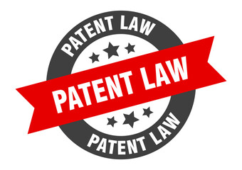 patent law sign. round ribbon sticker. isolated tag