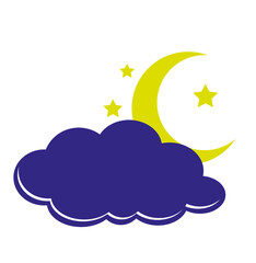 clouds and moon, vector icons