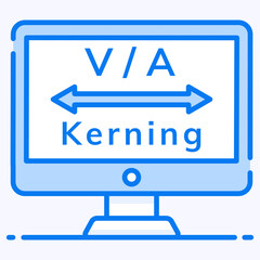 
A letter pacing tool, kerning icon in design
