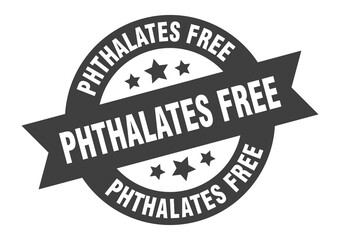 Obraz premium phthalates free sign. round ribbon sticker. isolated tag