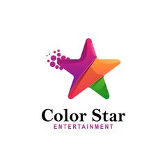 Obraz premium Vector Logo Illustration Color Star Gradient Colorful Style.