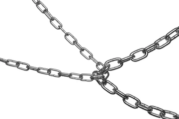 Foto op Plexiglas Metal chains isolated on white background with clipping path © dule964