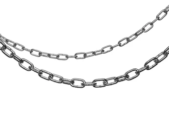 Foto op Aluminium Metal chains isolated on white background with clipping path © dule964