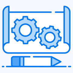 
Icon design of sketch, icon of prototype 
