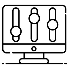 
Volume equalizer icon in flat design, parameters vector 
