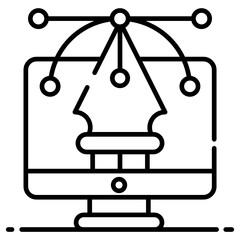 
Graphic designing icon in style, pen tool vector  
