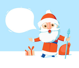 Russian Santa Claus. Grandfather Frost (Ded Moroz). Vector cartoon illustration.