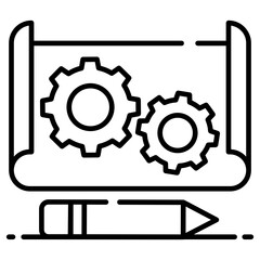 
Icon design of sketch, icon of prototype 
