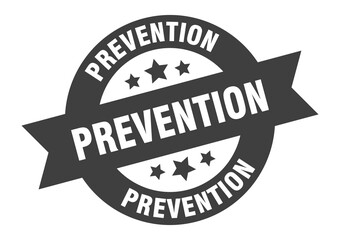 prevention sign. round ribbon sticker. isolated tag