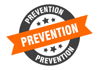Fototapeta premium prevention sign. round ribbon sticker. isolated tag