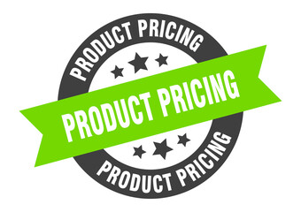 product pricing sign. round ribbon sticker. isolated tag