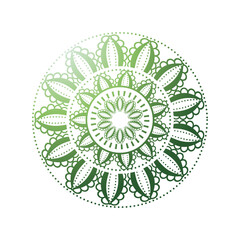 gradient floral mandala over white background