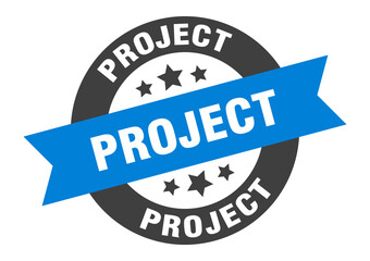 project sign. round ribbon sticker. isolated tag