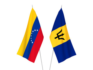 Barbados and Venezuela flags