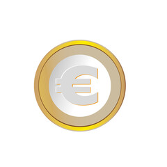 EURO coin  white background vector illustration.