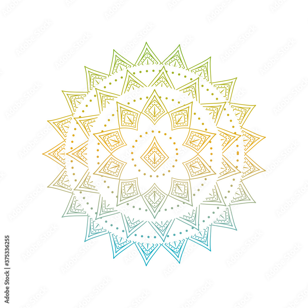 Canvas Prints gradient mandala for henna, tattoo or ethnic ornament