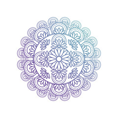 gradient floral mandala in white background