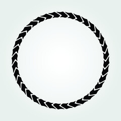 Round frame on a white background. Vector illustration